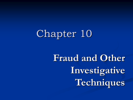 Fraud and Other Investigative Techniques