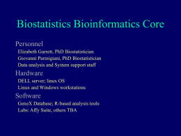 Aims of the Biostatistics Core