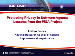 Protecting privacy in software agents: Lessons from the