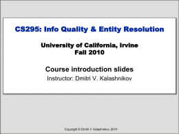 CS295_Intro - University of California, Irvine