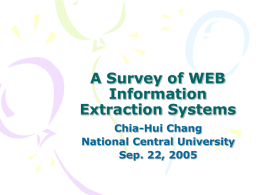Survey of Web IE systems
