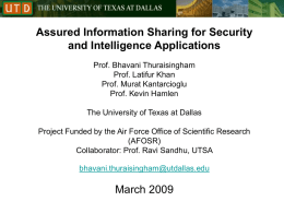 AIS-Talk-Bhavani-2009 - The University of Texas at Dallas