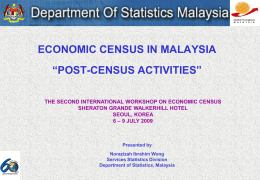 Post-census activities in Malaysia - United Nations Statistics Division