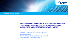Hannes Toivanen: Identifying hot Brazilian Science and Technology