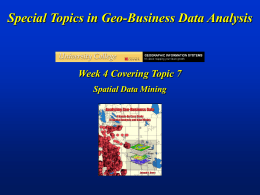Special Topics in Geo-Business Data Analysis