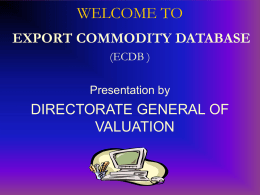 indian customs edi system - Directorate of Valuation