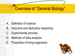 Overview of “General Biology”