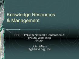 Knowledge Resources and Management