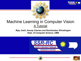 Machine Learning in Computer Vision – Tutorial