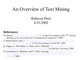 An Overview of Text Mining