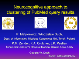 Neurocognitive Approach to Clustering PubMed