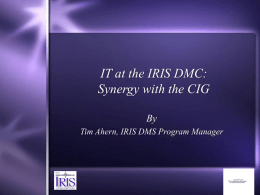 The IRIS DMC - Computational Infrastructure for Geodynamics