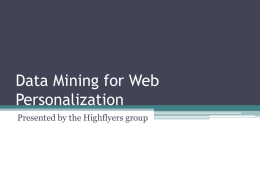 Data Mining for Web Personalization