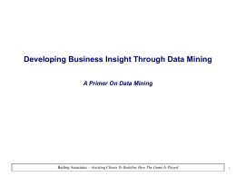 A Primer on Data Mining