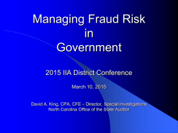 Managing Fraud Risk in Government