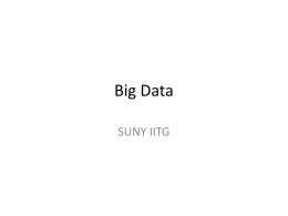 Big Data - SUNY Oneonta