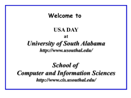 No Slide Title - School of Computer and Information Sciences