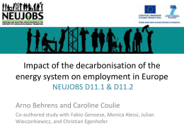 Impact of the decarbonisation of the energy system on