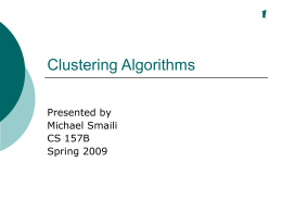 Clustering Algorithms by Michael Smaili