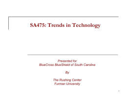 SA475: Trends in Technology - Computer Science