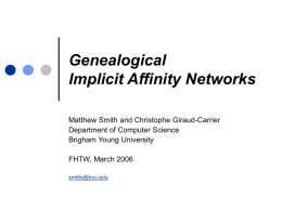 Affinity Network Creation Examples and Discoveries