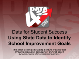 Using State Data to Identify School Improvement Goals