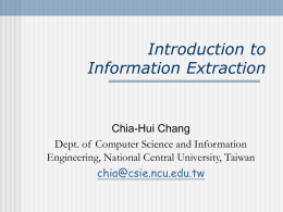Introduction to Information Extraction