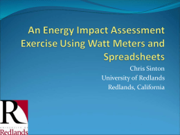 An Energy Impact Assessment Exercise Using Watt Meters