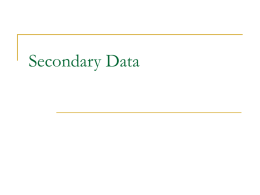 Secondary Data