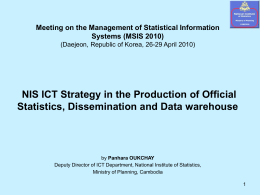 II. ICT Strategy in the Production, Dissemination of Official Statistics