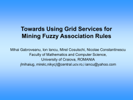 Towards Using Grid Services for Mining Fuzzy Association Rules