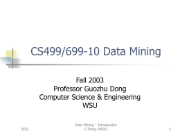 CSE591 Data Mining - College of Engineering and Computer Science