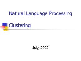 Natural Language Processing: clustering