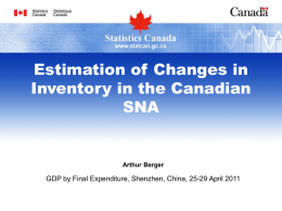 Estimation of Changes in Inventory in the Canadian SNA