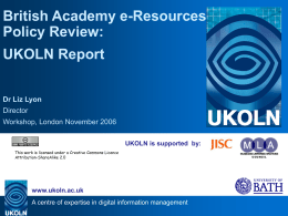 British Academy UKOLN Report