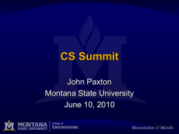 Montana State Departmental Overview