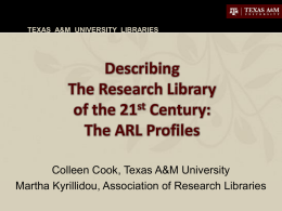 Describing the Research Library of the 21st Century: the