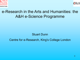 Arts and Humanities e-Science in the UK