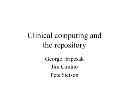 2003-Clinical Computing and the Repository