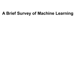 Introduction to Machine Learning. - Electrical & Computer Engineering
