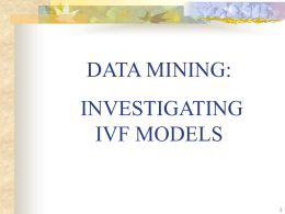 Analysis of IVF Data