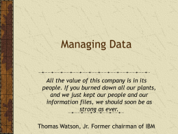 Managing Data