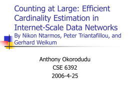 Counting at Large: Efficient Cardinality Estimation in