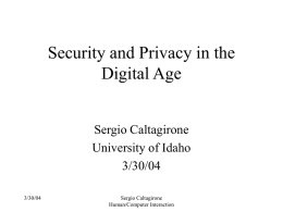 Security and Privacy in the Digital Age