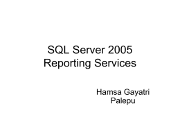 SQL Server 2005 Reporting Services