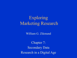 Chapter 7 - Exploring Marketing Research
