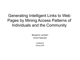 Generating Intelligent Links to Web Pages by Mining Access