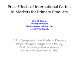 Price Effects of International Cartels in Markets for