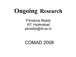 P.K. Reddy - CSE, IIT Bombay