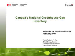 Canada`s National Greenhouse Gas Inventory